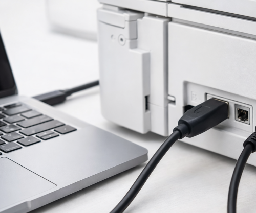 DINIC USB-C auf USB-B Druckerkabel, schwarz, (Printer/Scanner/MIDI) 0,50m